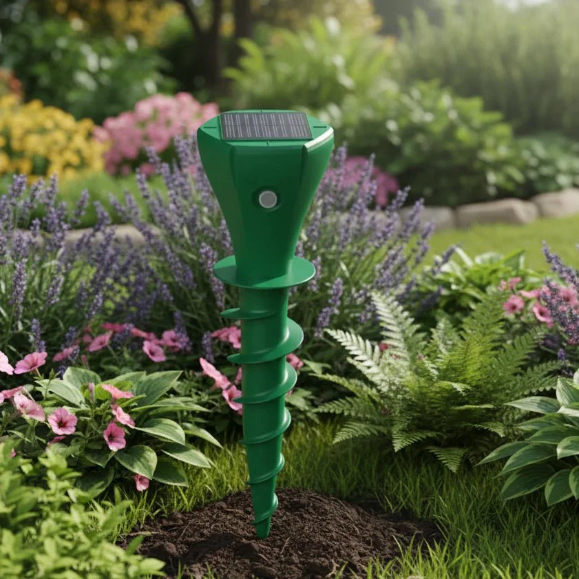 Solar Mole Repellent Stake Ultrasonic Garden Pest Deterrent