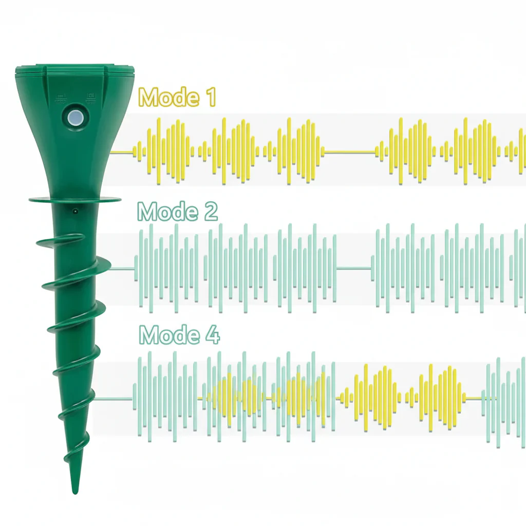 Solar Mole Repellent Stake Ultrasonic Garden Pest Deterrent - Image 6
