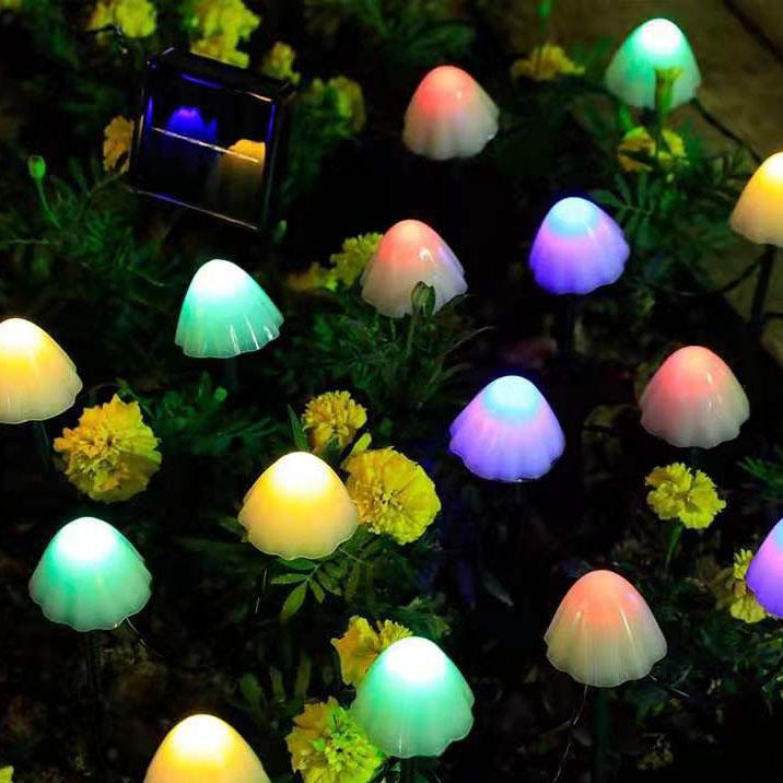 Solar Mushroom Garden Lights with Multicolour LED Caps - Image 3