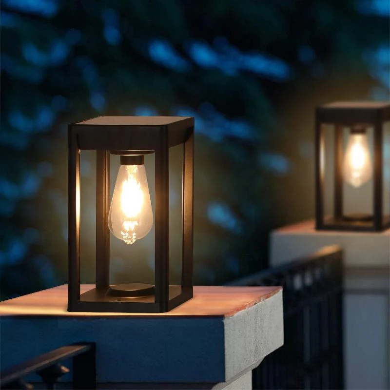 Solar Outdoor Pillar Light Black Aluminium With Motion Sensor - Image 3