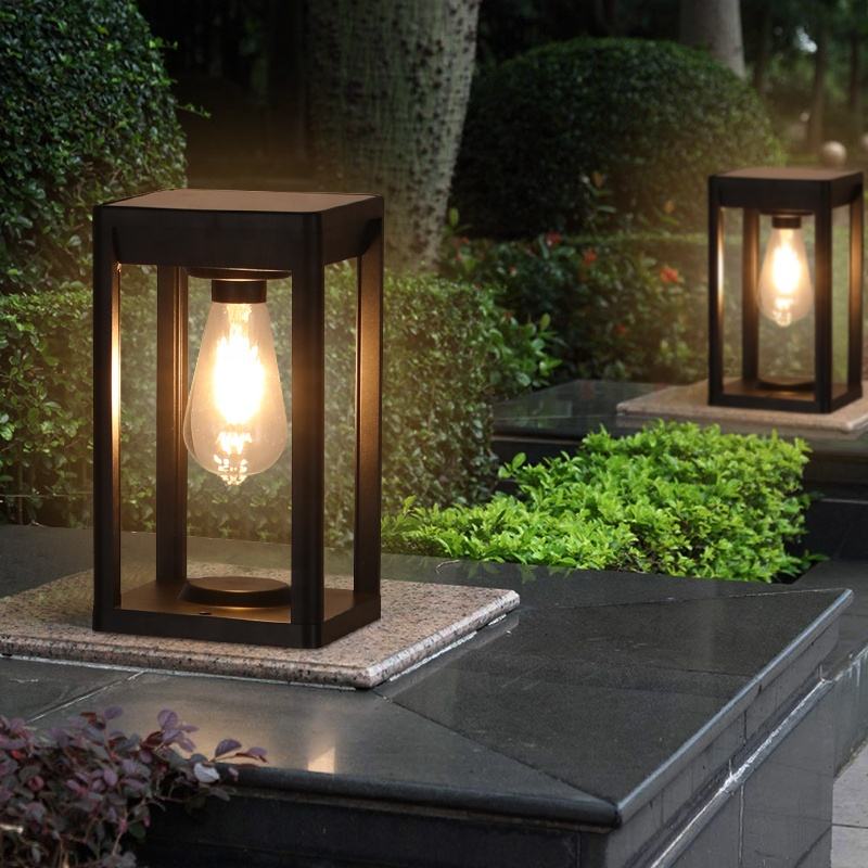 Solar Outdoor Pillar Light Black Aluminium With Motion Sensor - Image 4