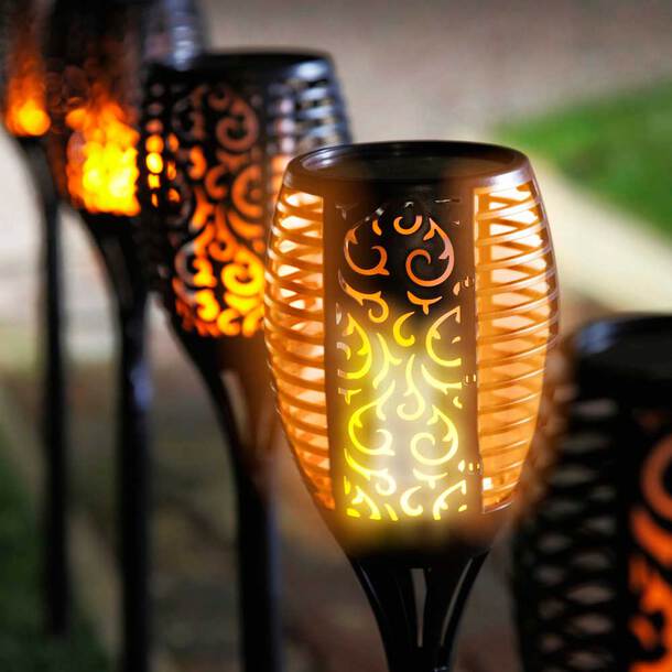 Solar Outdoor Torch Light With Flame Effect Stake - Image 2