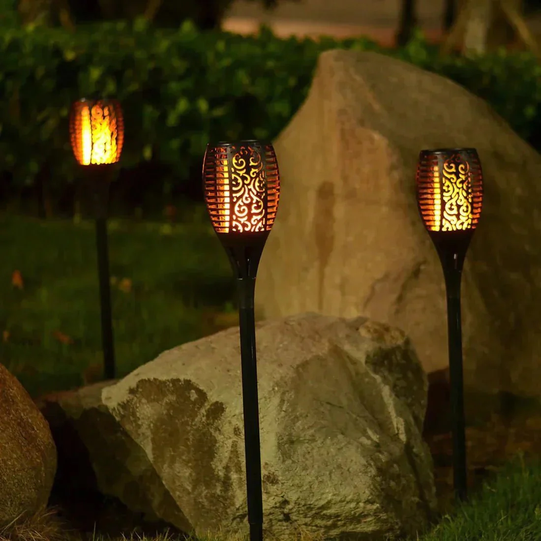 Solar Outdoor Torch Light With Flame Effect Stake - Image 6