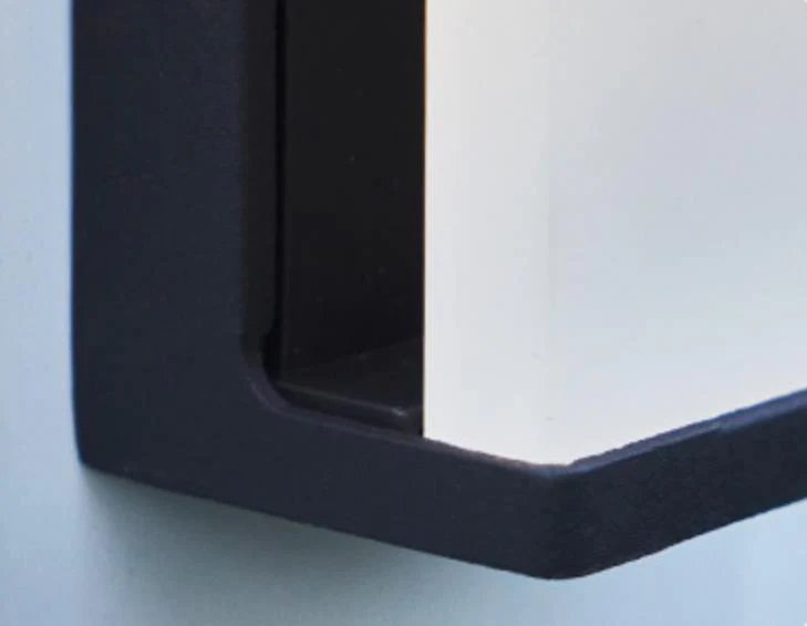 Solar Outdoor Wall Lamp Black Metal Rectangular Glass Shade - Image 9