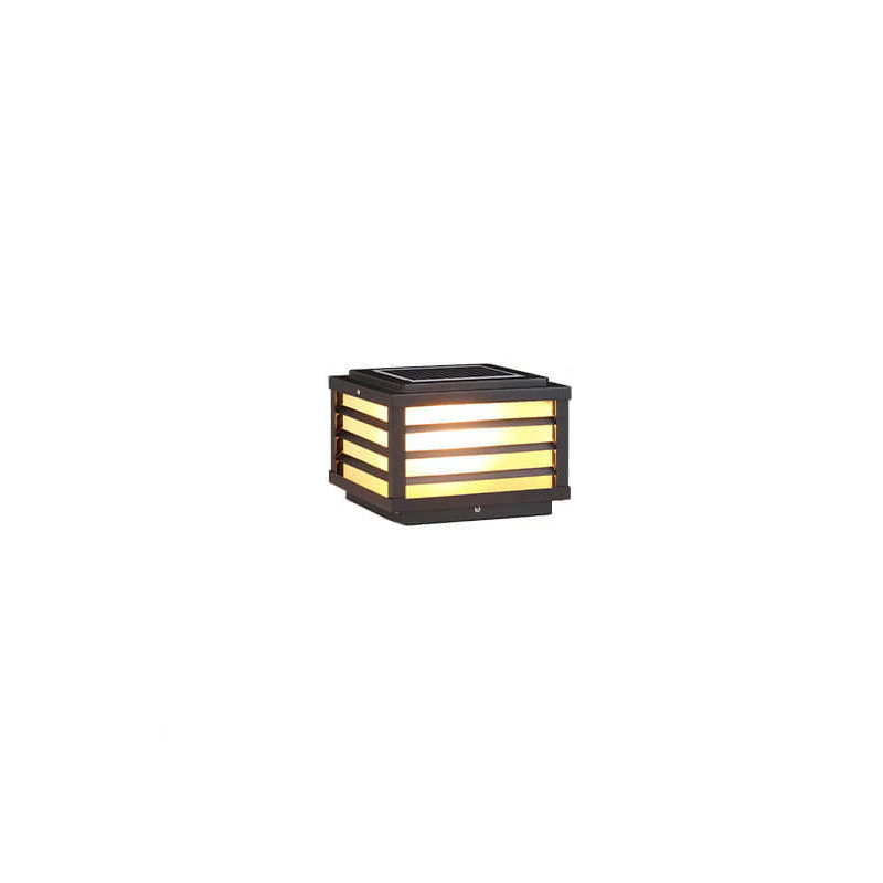 Solar Outdoor Wall Lamp Black Square Fence Mount Design - Image 10