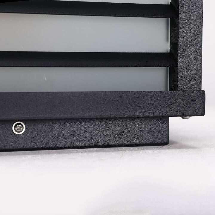 Solar Outdoor Wall Lamp Black Square Fence Mount Design - Image 5