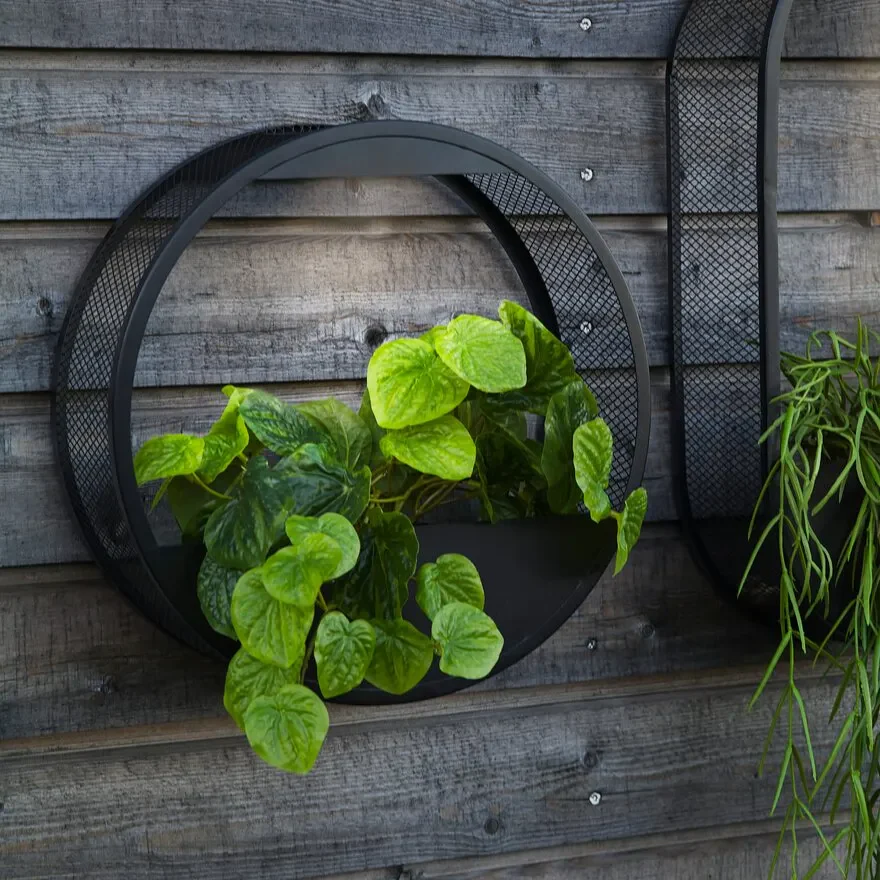 Solar Outdoor Wall Lantern With Integrated Flower Pot And Light Sensor - Image 4