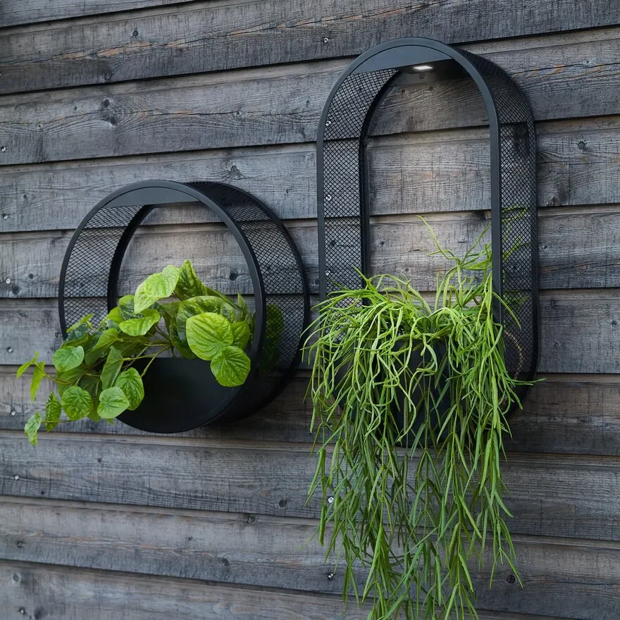 Solar Outdoor Wall Lantern With Integrated Flower Pot And Light Sensor - Image 5