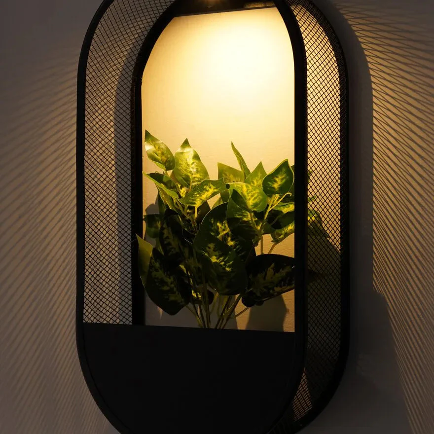 Solar Outdoor Wall Lantern With Integrated Flower Pot And Light Sensor - Image 6