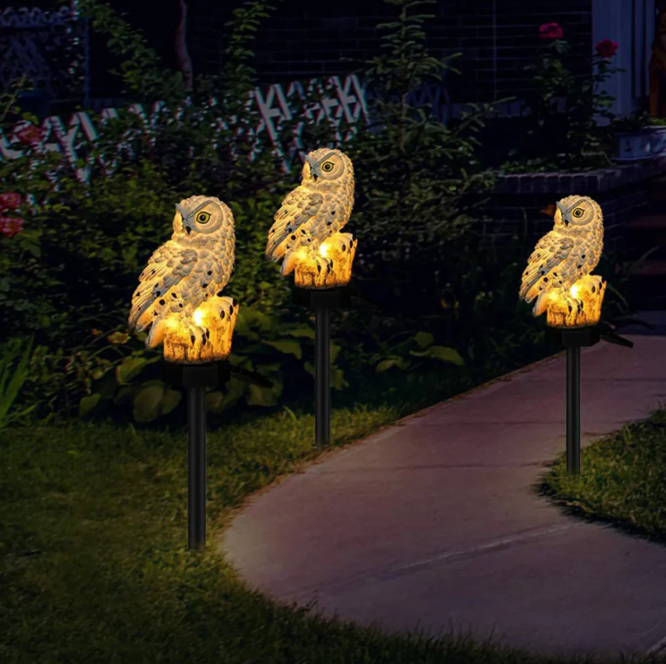 Solar Owl Garden Light LED Outdoor Decorative Stake Lamp - Image 5