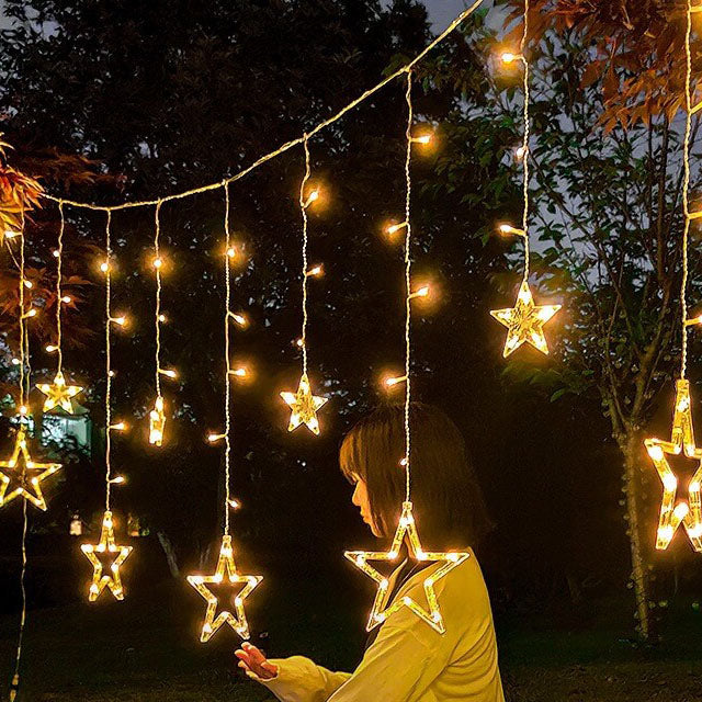 Solar String Lights with Star and Moon Hanging Shapes - Image 13