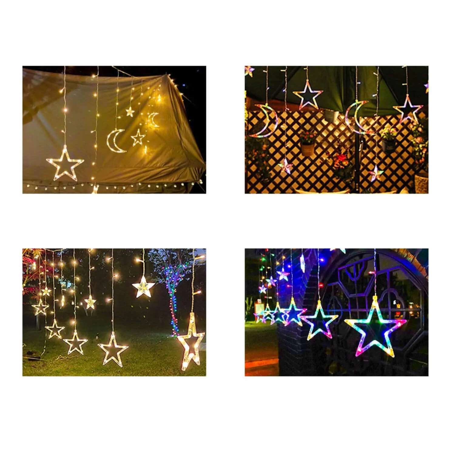 Solar String Lights with Star and Moon Hanging Shapes - Image 15