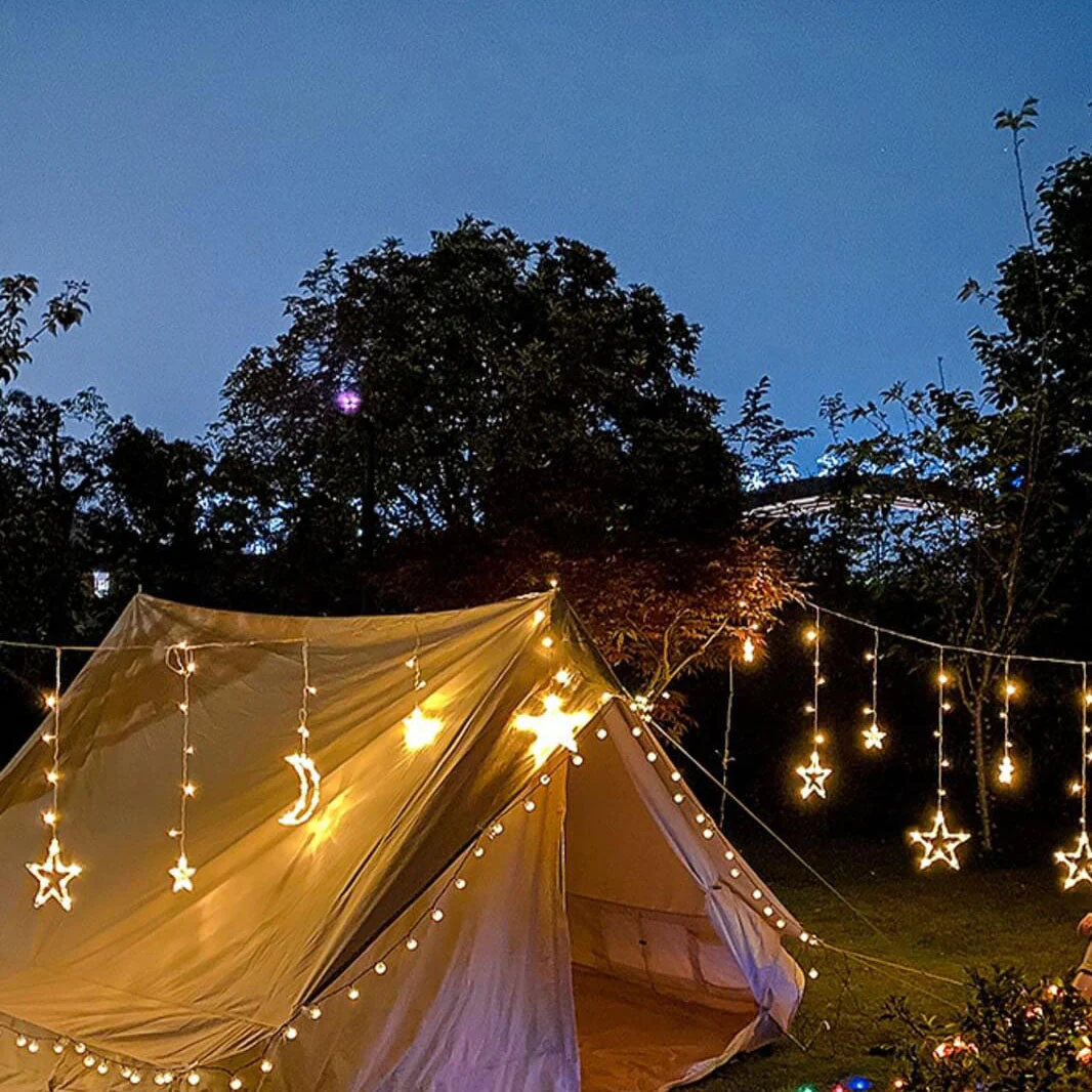 Solar String Lights with Star and Moon Hanging Shapes - Image 16