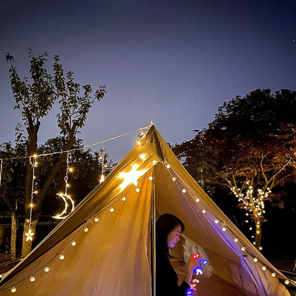 Solar String Lights with Star and Moon Hanging Shapes - Image 18