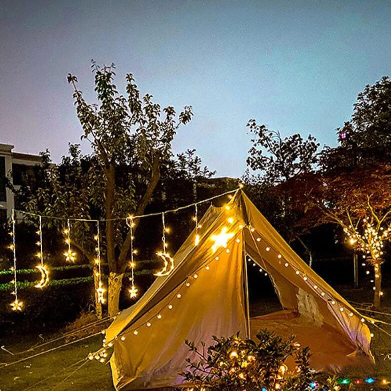 Solar String Lights with Star and Moon Hanging Shapes - Image 19