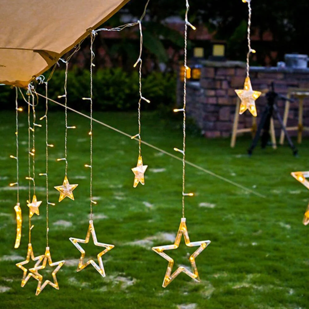 Solar String Lights with Star and Moon Hanging Shapes - Image 20