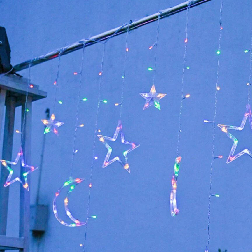 Solar String Lights with Star and Moon Hanging Shapes - Image 21