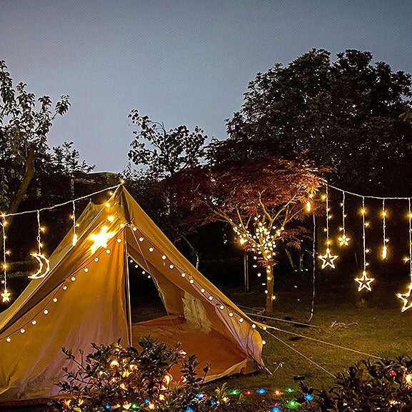 Solar String Lights with Star and Moon Hanging Shapes - Image 23