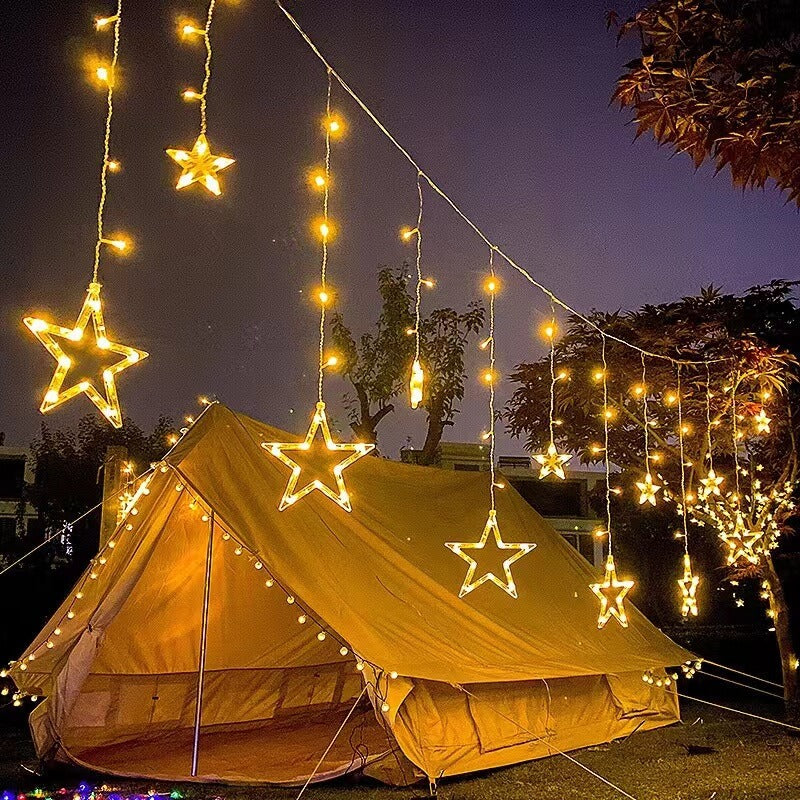 Solar String Lights with Star and Moon Hanging Shapes - Image 4