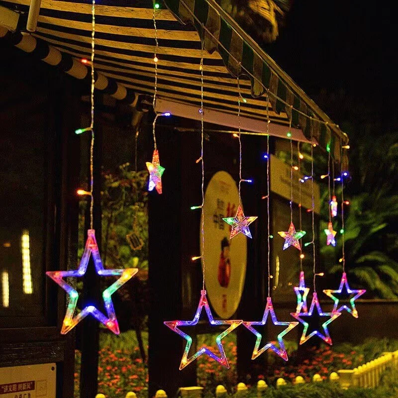 Solar String Lights with Star and Moon Hanging Shapes - Image 5
