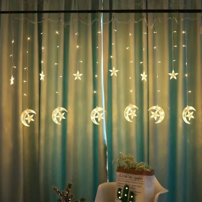 Solar String Lights with Star and Moon Hanging Shapes - Image 8