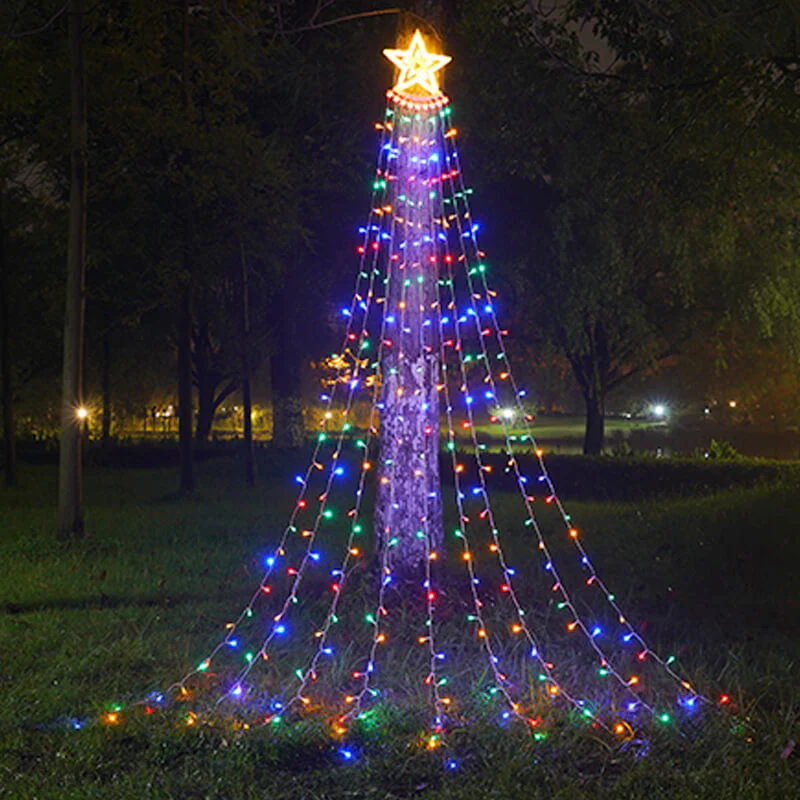 Star Top String Solar Lights with Hanging LED Light Strands - Image 5