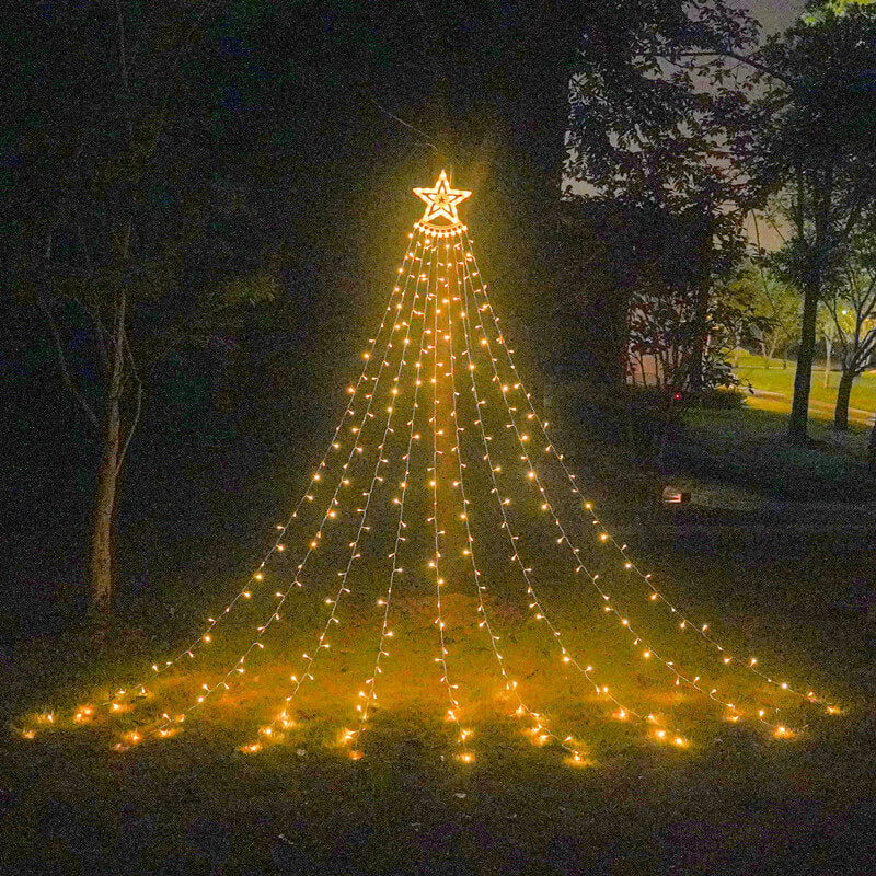 Star Top String Solar Lights with Hanging LED Light Strands - Image 7