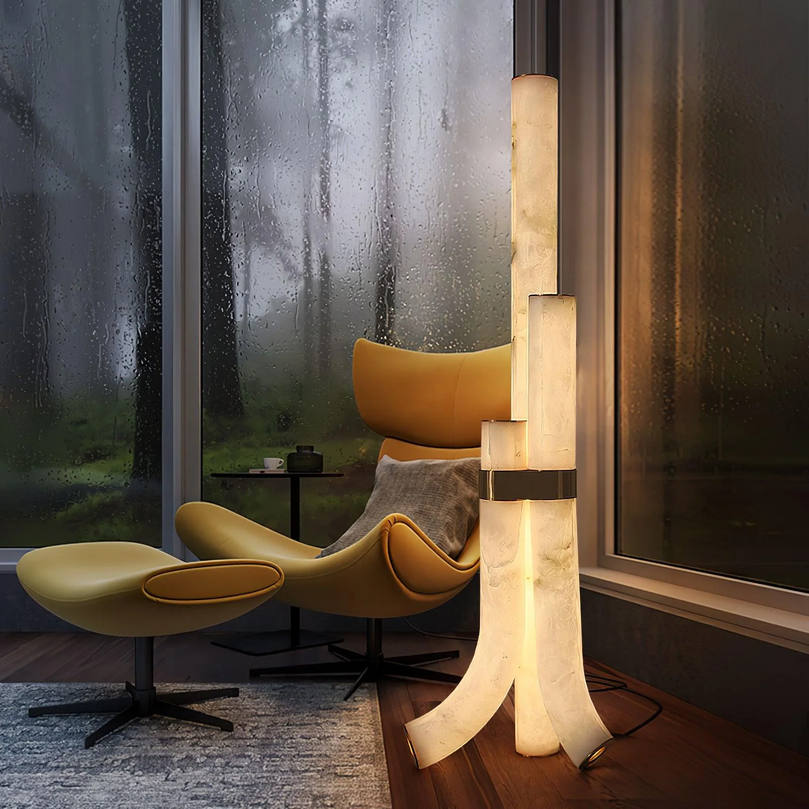 Stone Floor Lamp with Tall Alabaster Light Panels - Image 15
