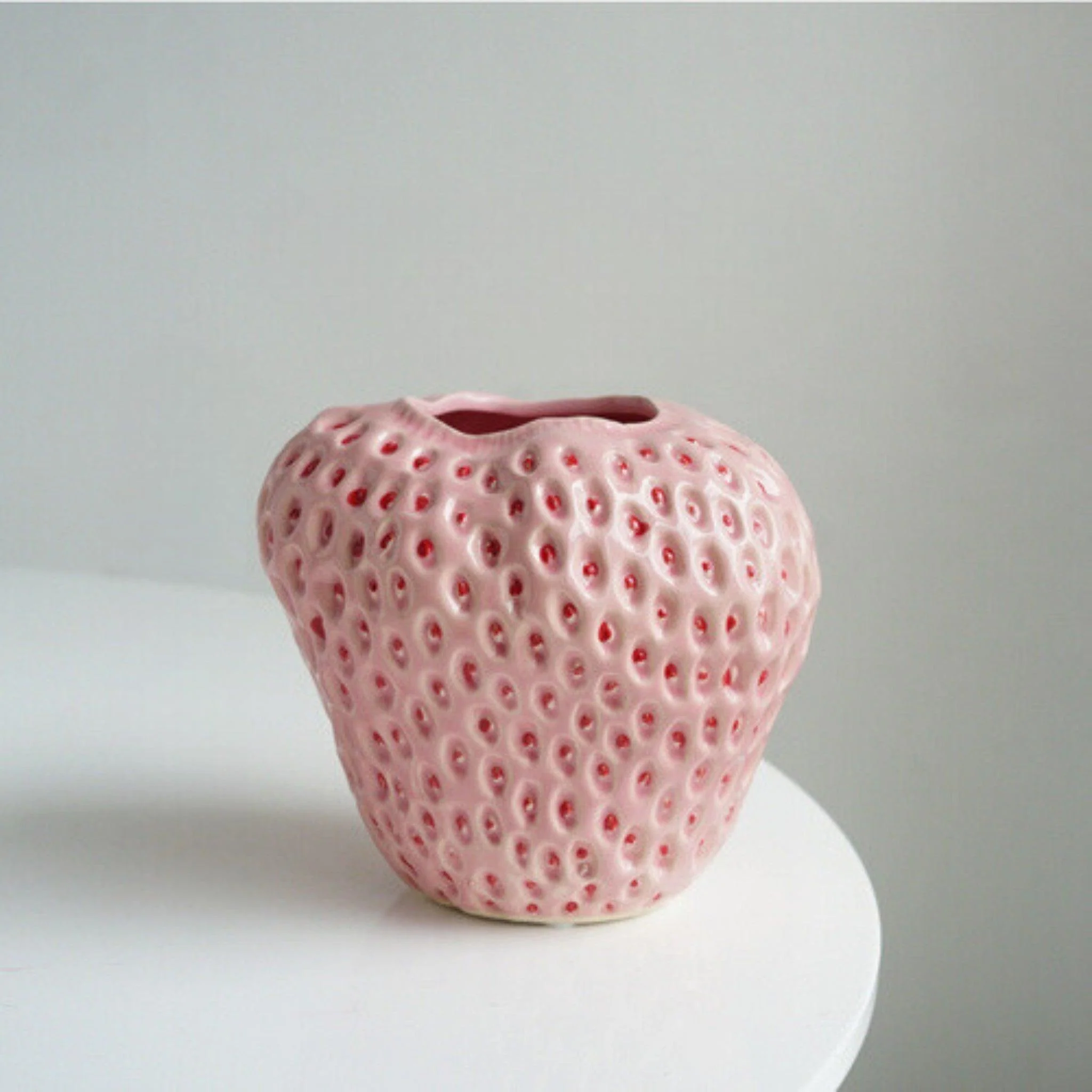 Strawberry Ceramic Decorative Vase For Flowers And Table Decor - Image 5