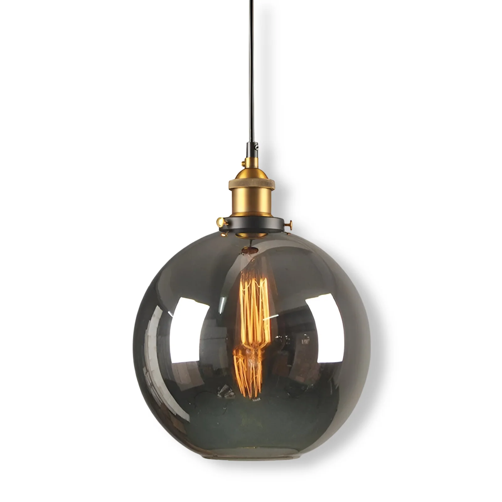 Tinted glass hanging pendant light with brass fitting - Image 18