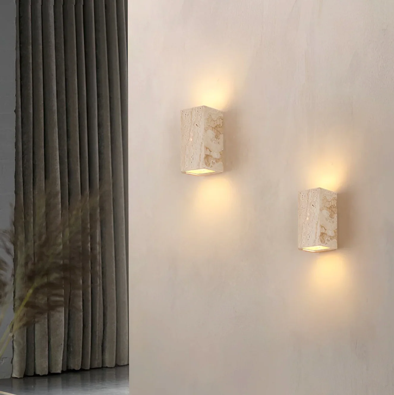 Travertine Wall Light Natural Stone Modern Minimalist Sconce - Image 4
