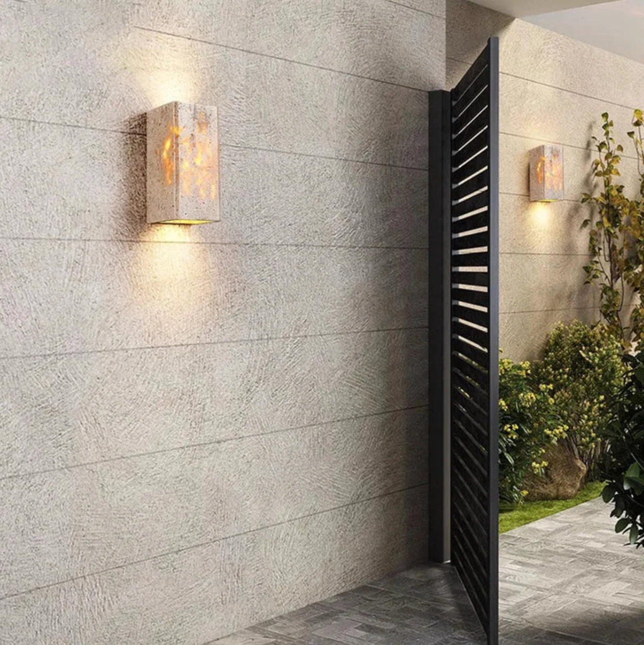 Travertine Wall Light Natural Stone Modern Minimalist Sconce - Image 5