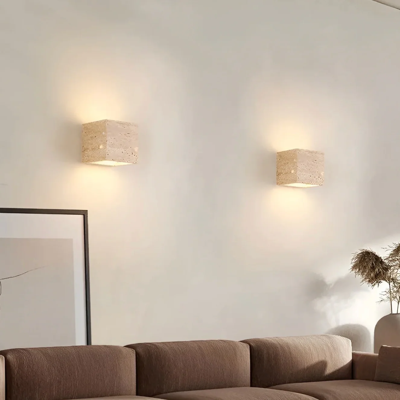 Travertine Wall Light Natural Stone Modern Minimalist Sconce - Image 7