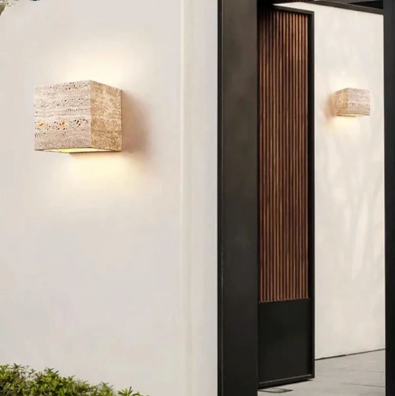 Travertine Wall Light Natural Stone Modern Minimalist Sconce - Image 8