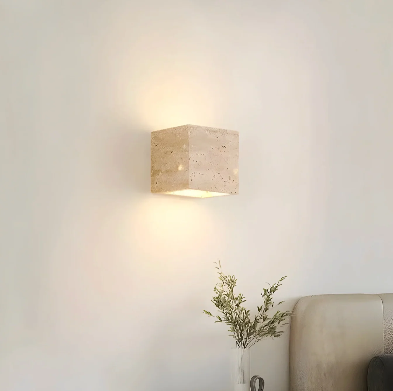 Travertine Wall Light Natural Stone Modern Minimalist Sconce - Image 9