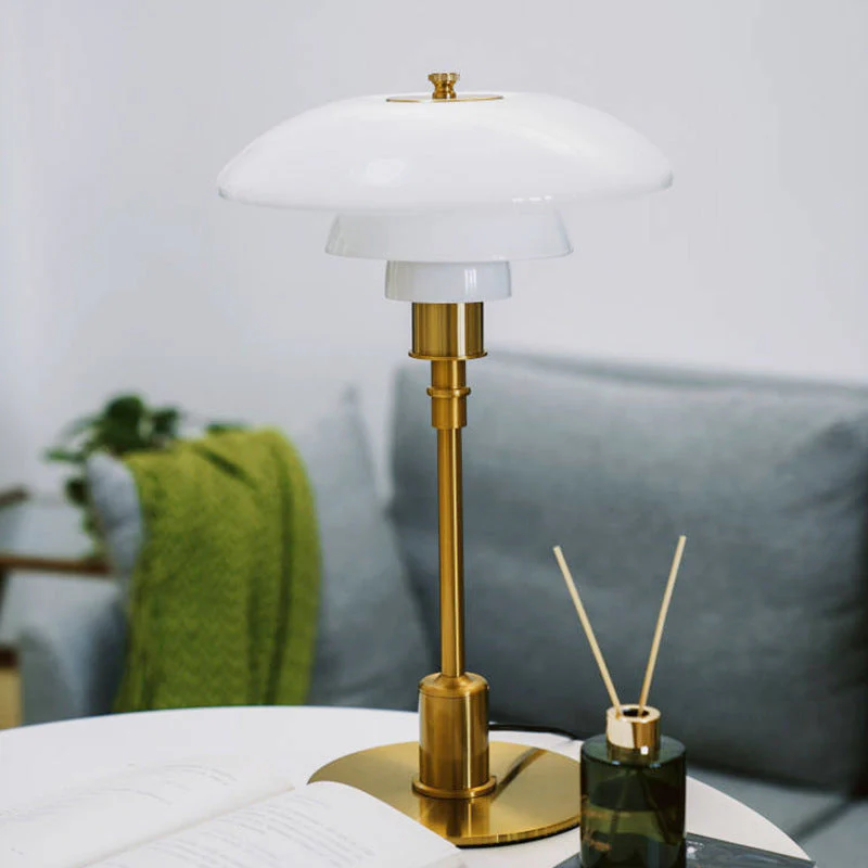 Vintage Danish Glass Shade Table Lamp - Image 10