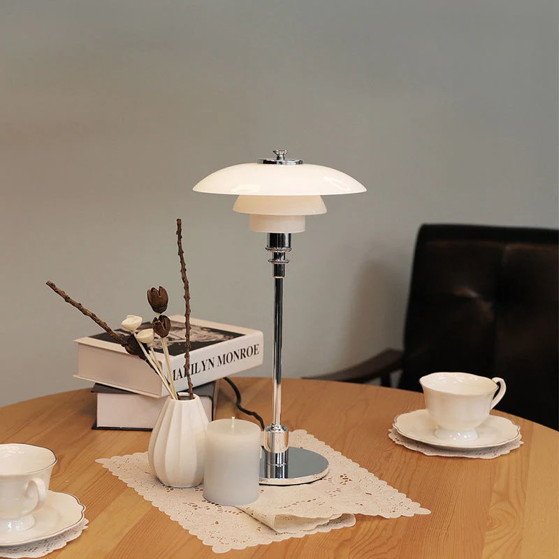 Vintage Danish Glass Shade Table Lamp - Image 12