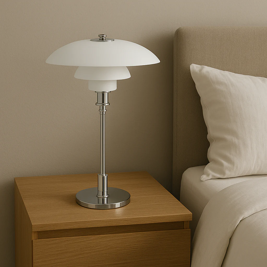 Vintage Danish Glass Shade Table Lamp - Image 6