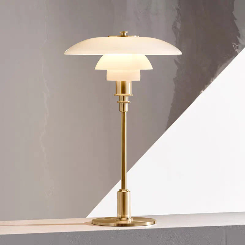 Vintage Danish Glass Shade Table Lamp - Image 9