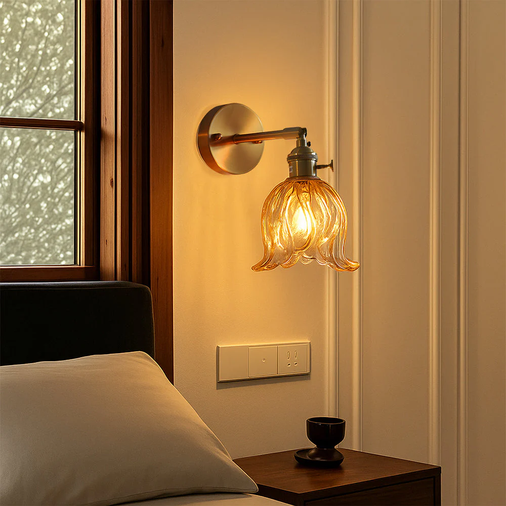 Vintage Flower Glass Wall Light - Image 2