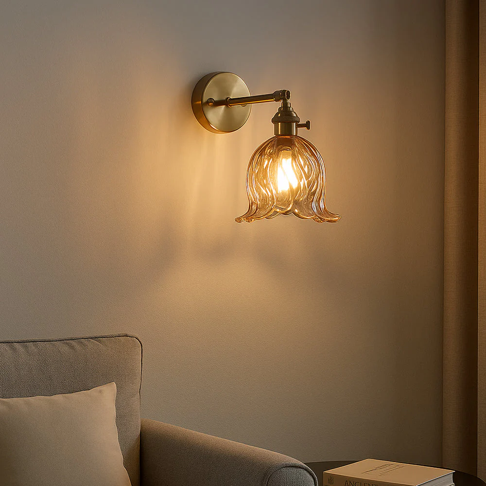 Vintage Flower Glass Wall Light - Image 3
