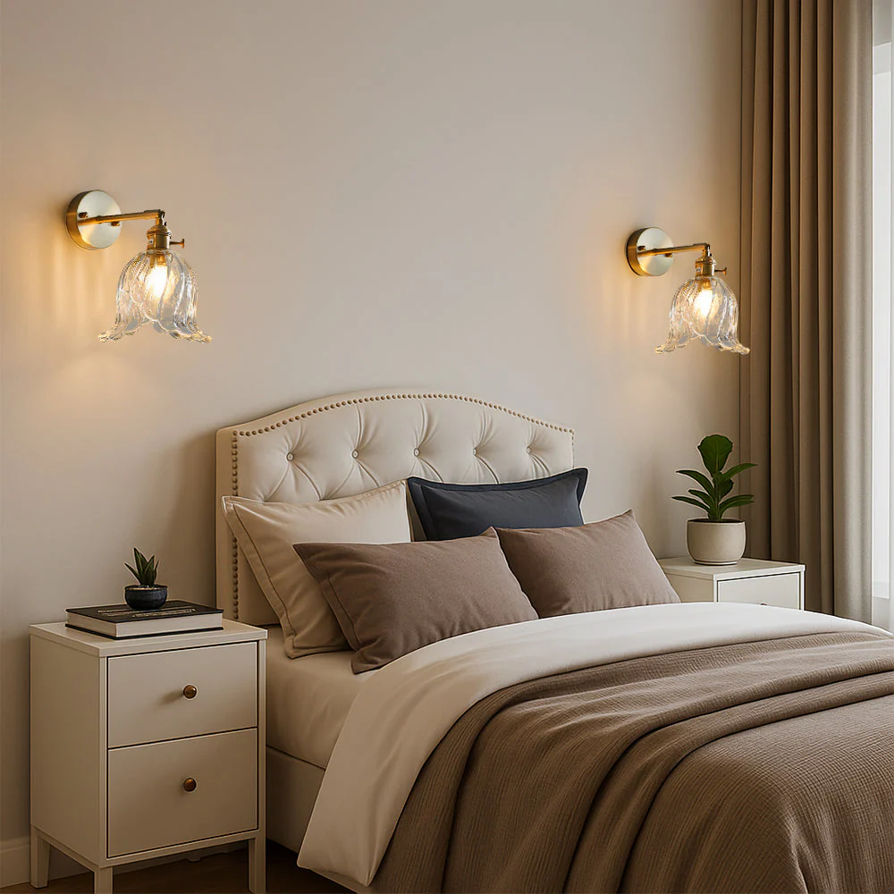 Vintage Flower Glass Wall Light - Image 4
