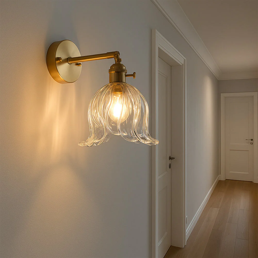Vintage Flower Glass Wall Light - Image 5