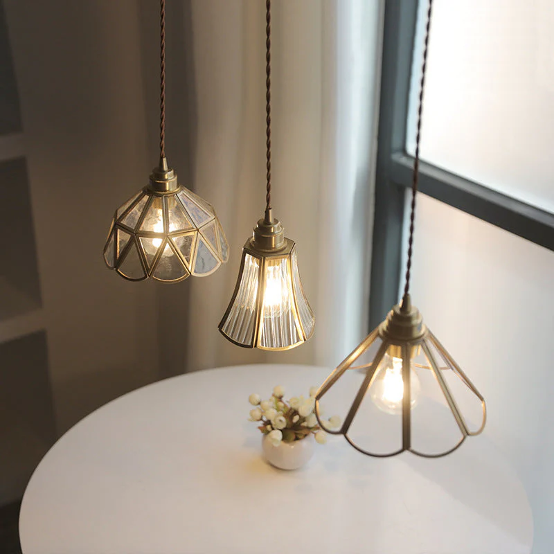Vintage Geometric Glass Pendant Light - Image 2