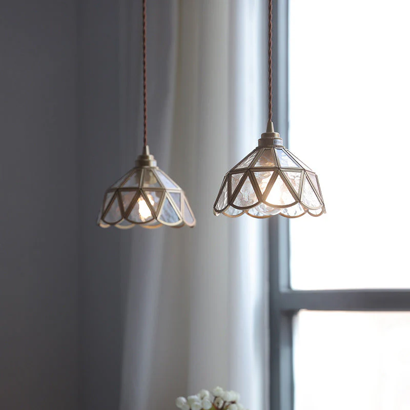 Vintage Geometric Glass Pendant Light - Image 3