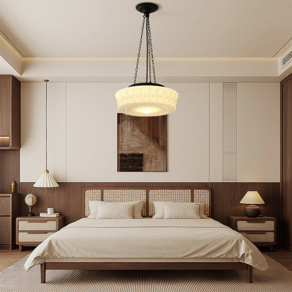 Vintage Milk Glass Pendant Light - Image 2