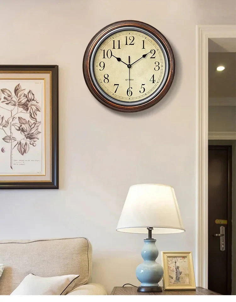 Vintage Style Wall Clock Silent Home Interior Clock - Image 2