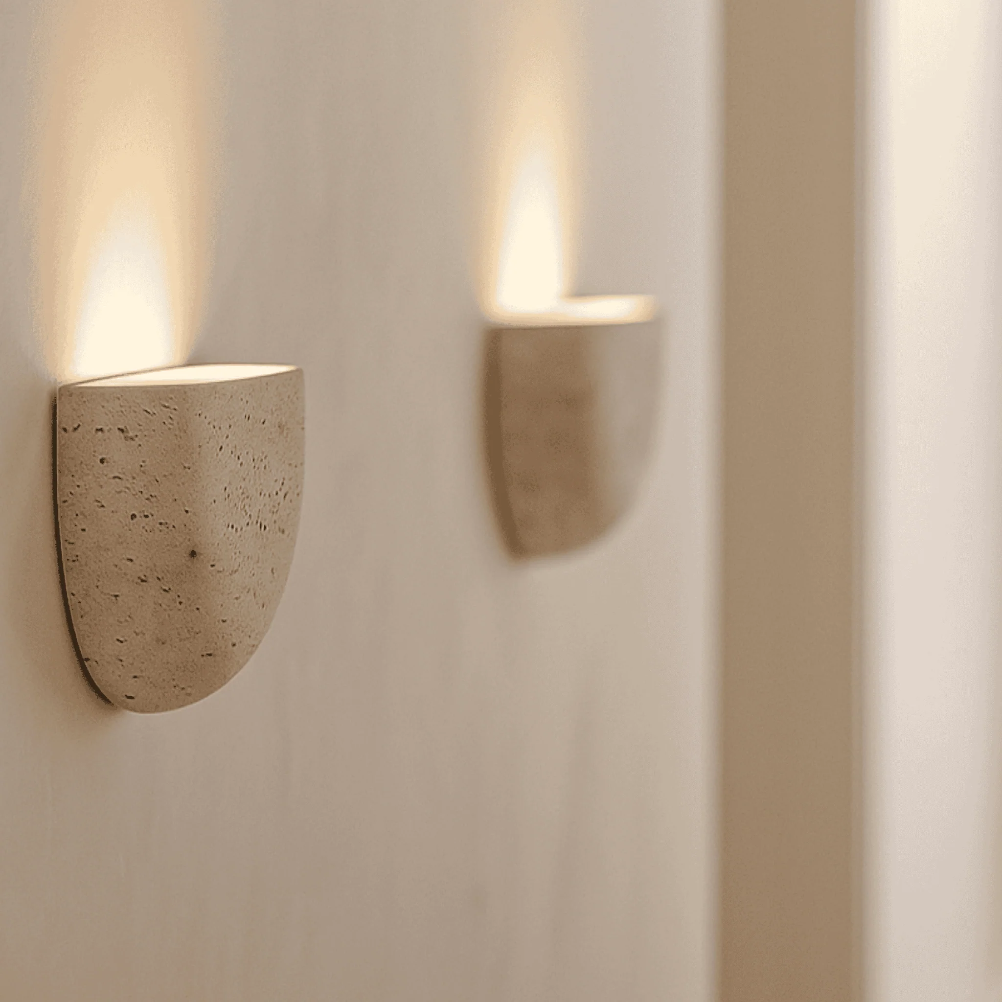 Wabi Sabi Stone Wall Sconce Soft Ambient Lighting - Image 2