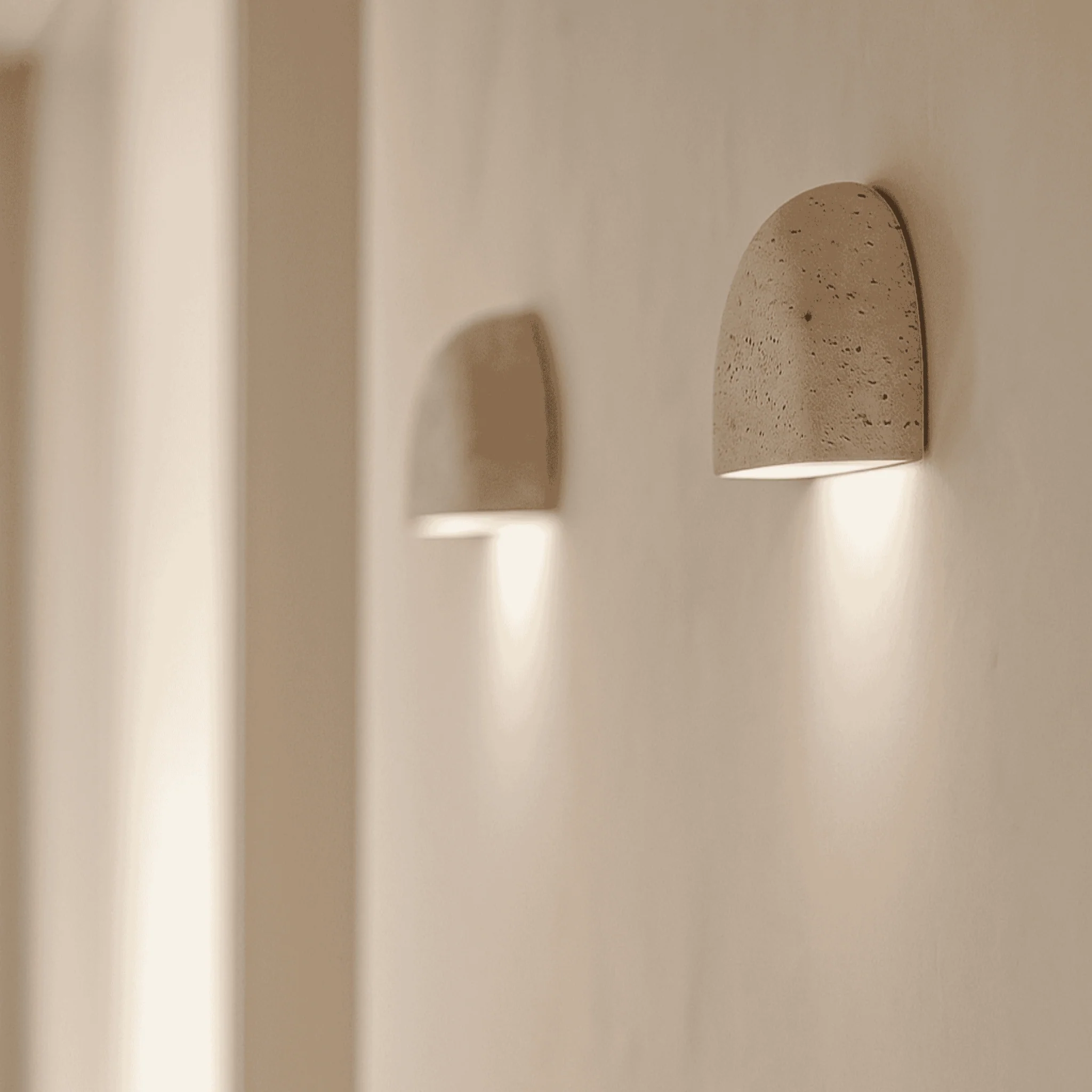 Wabi Sabi Stone Wall Sconce Soft Ambient Lighting - Image 4