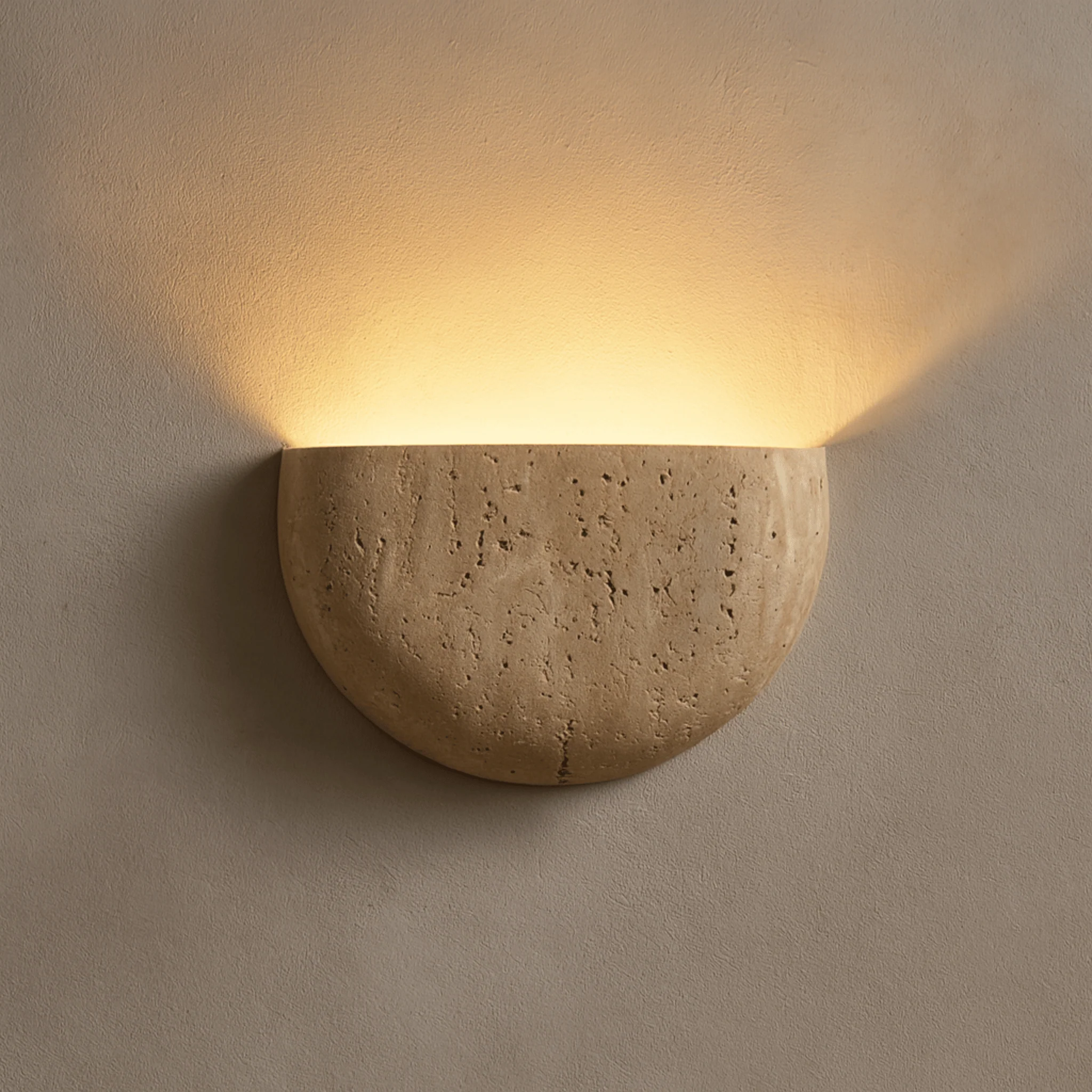 Wabi Sabi Stone Wall Sconce Soft Ambient Lighting - Image 8
